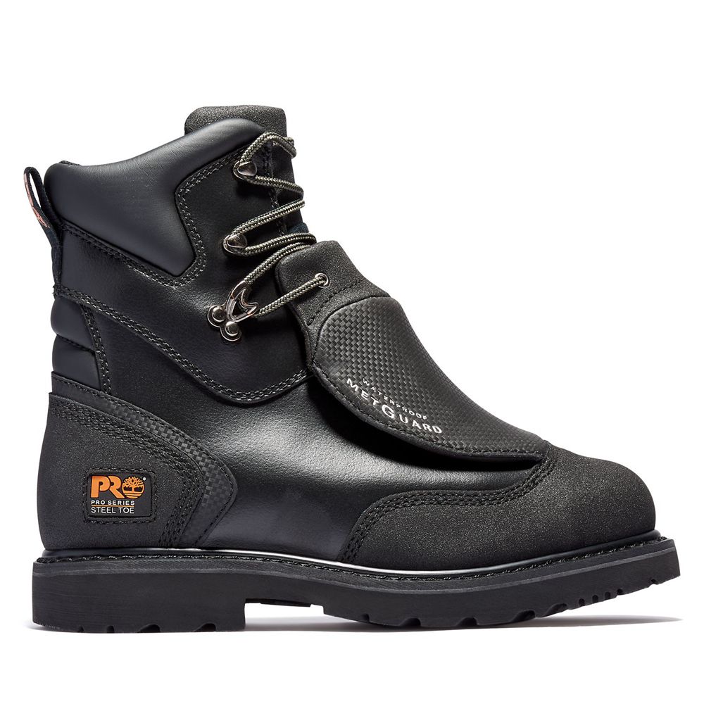 Timberland Μποτακια Εργασίας Ανδρικα Μαυρα - Pro® Met Guard 8" Steel Toe - Greece 0316425-UA